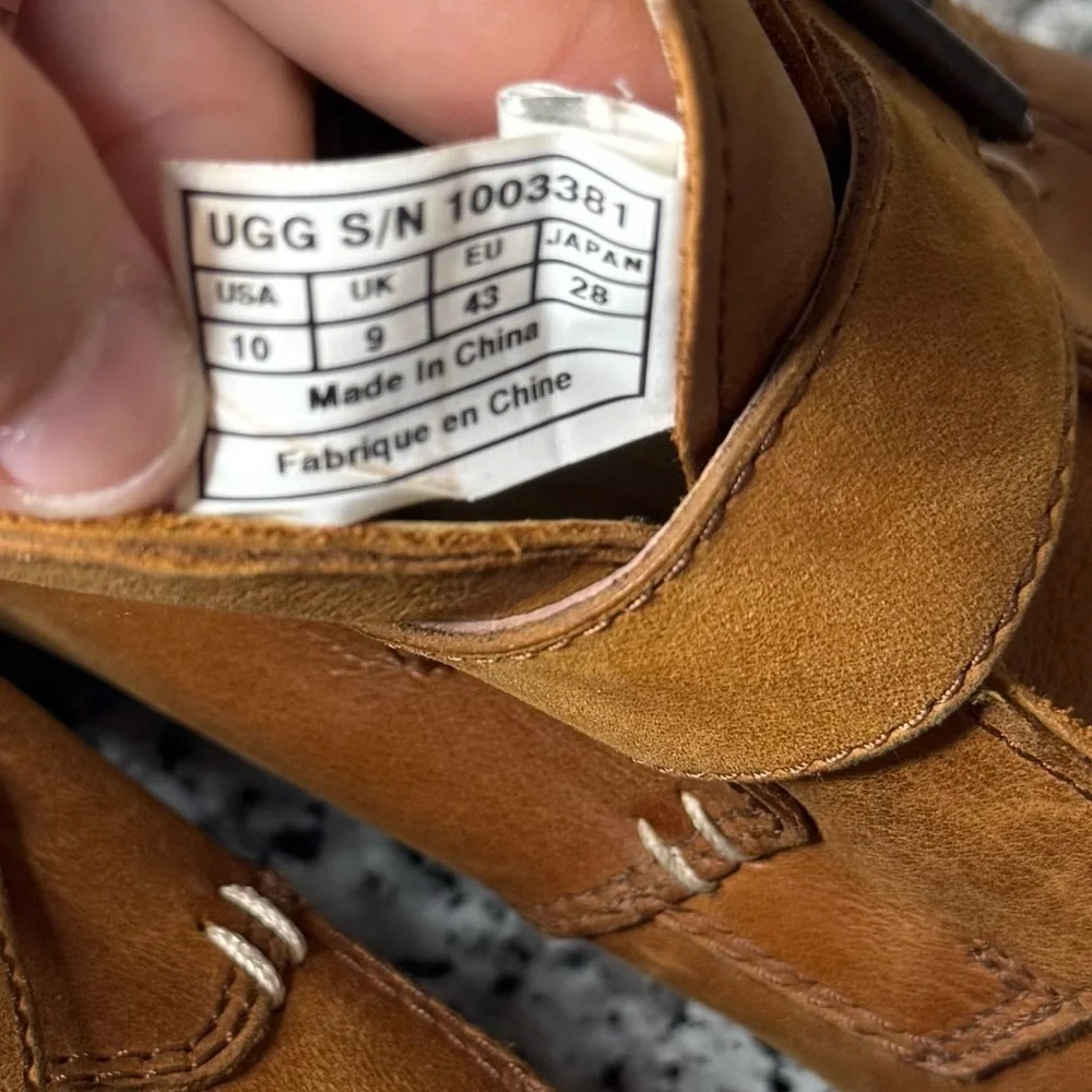 UGG Australia Graham Men's Brown Leather Buckle Ankle Boots Size 10